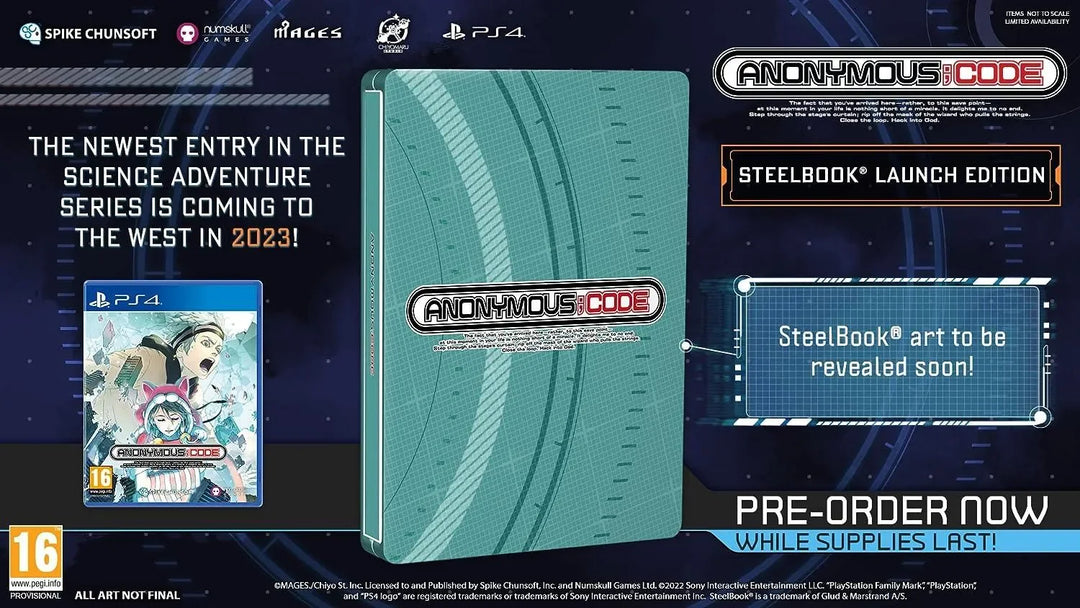 Anonymous Code / Steelbook Edition / PS4 / Playstation 4 - GD Games