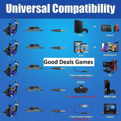 Premium Gaming Headset - Playstation 4 / Xbox One / Nintendo Switch / PC - GD Games