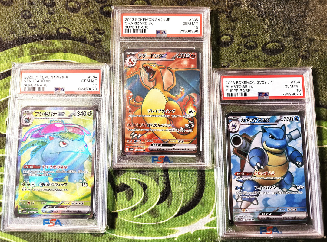 PSA 10 / 151 / Venusaur ex 184 Charizard ex 185 Blastoise ex 186 - Japanese Pokemon TCG - GD Games 