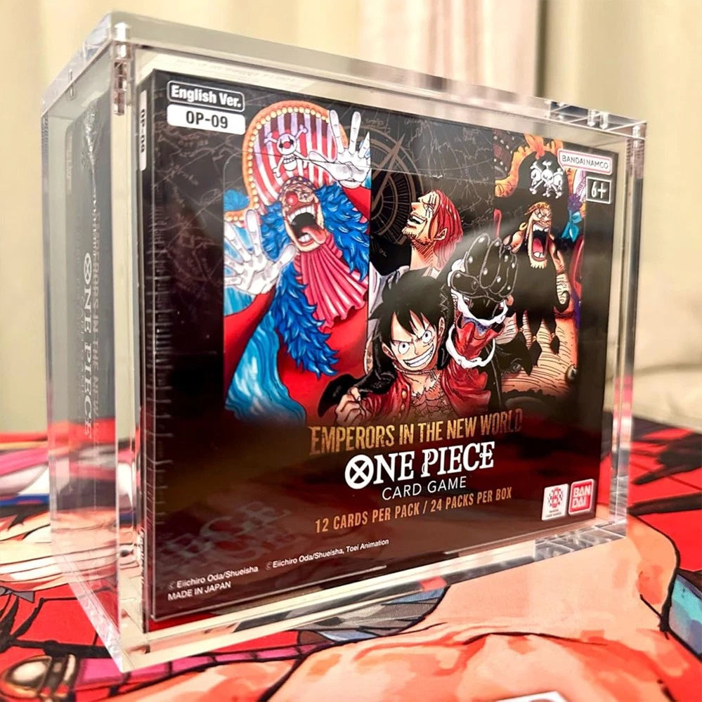 Premium Clear Magnetic Acrylic Case for ENGLISH Booster Box - One Piece TCG