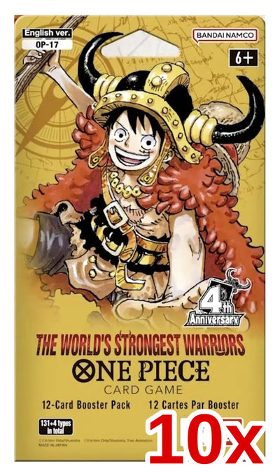 10x OP-17 The World's Strongest Warriors Sleeved Booster Pack - English One Piece TCG
